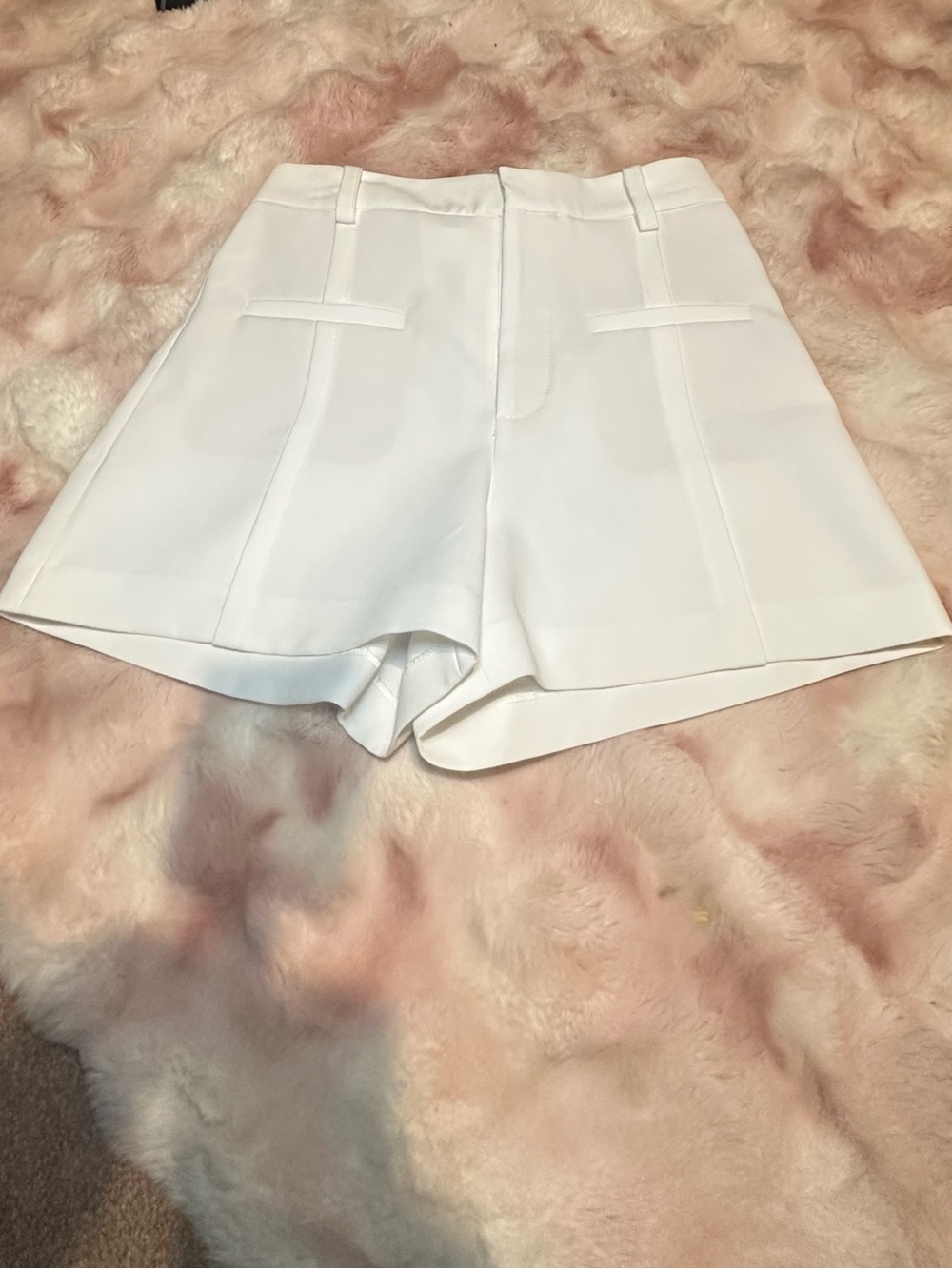 Zara  White Tailored High-Waist Shorts